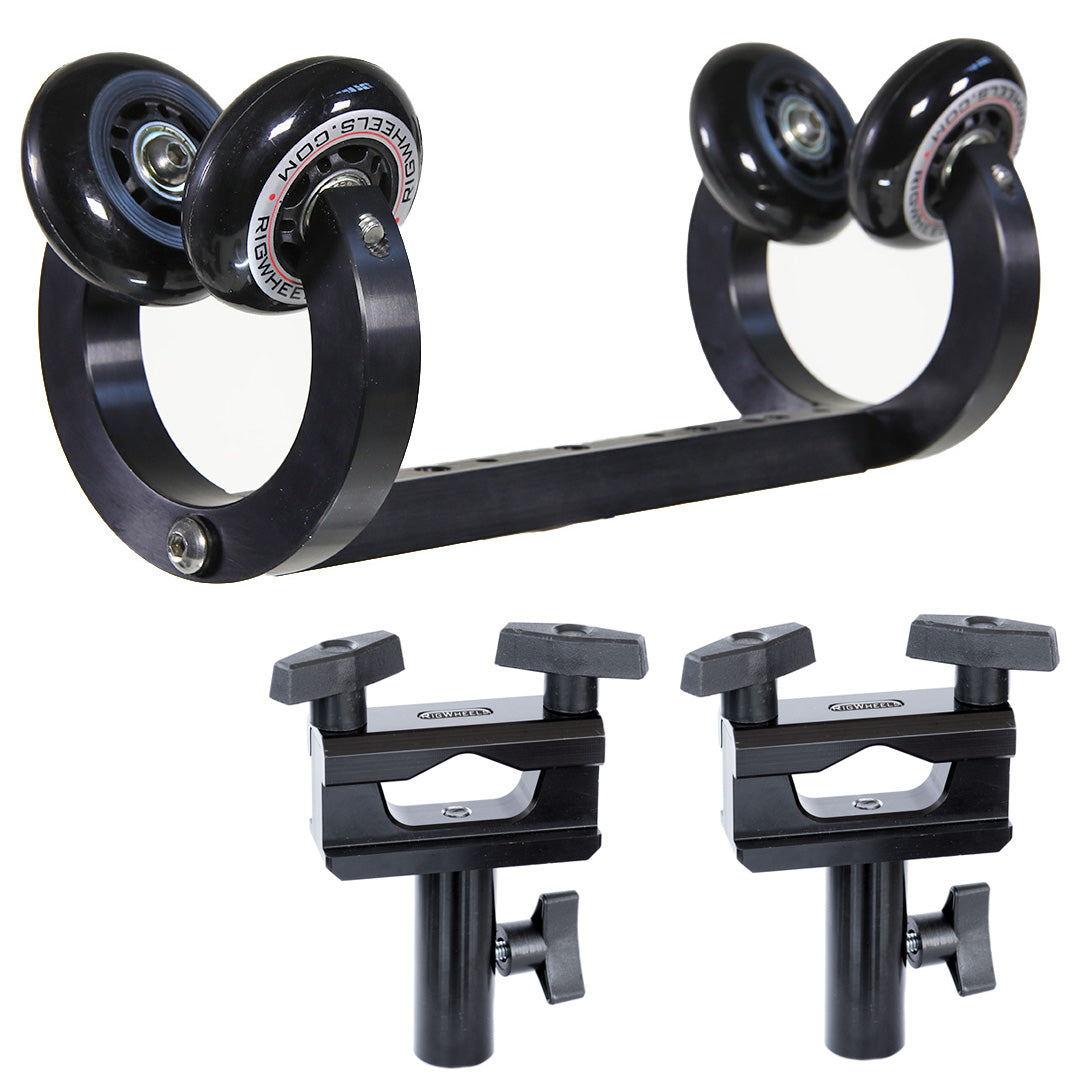 Monorail Pipe Rack Monorail Carriage with Pipe Clamps - RigWheels